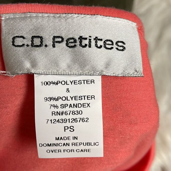 C.D. PETITES Ladies Teardrop Lace Top Overlay Blouse, Petite Small, Peach - Picture 7 of 7